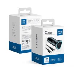 Hitri avtopolnilec Blue Star 20W (USB-C) + USB-C na USB-C kabel 1m – črn