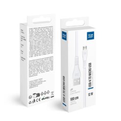 Polnilni in podatkovni kabel USB-A v Micro USB Blue Star (2A, 12W, 1m, PJ-DG3-A, bel)