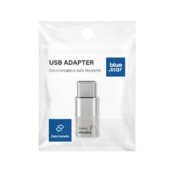 Adapter Micro USB v USB-C Blue Star (ženski Micro USB v moški USB-C, bel)