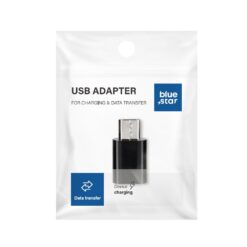 Adapter USB-C v Micro USB Blue Star (ženski USB-C v moški Micro USB, črn)