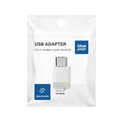 Adapter USB-C v Micro USB Blue Star (ženski USB-C v moški Micro USB, bel)