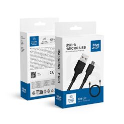 Polnilni in podatkovni kabel USB-A v Micro USB Blue Star (2A, 1m, DC-001AM2.0, črn) [0.110]